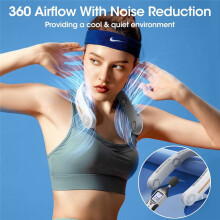 Neck Fan, 4000MAh Portable Neck Fan 360 Bladeless Cooling Personal Neck Fan Rechargeable Hand-Free Neck Fan Green