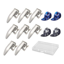 12Pcs Steel Finger Picks Set,Stainless Steel Finger Picks and Thumb Picks,Finger Picks Adjustable Bass Finger Picks