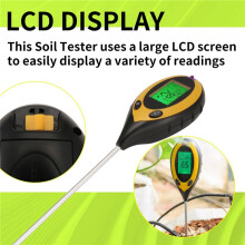 Soil PH Meter Soil Tester, 4 in 1 Soil Test Kit, PH Moisture Temperature Light Water Tester and Monitor, Testing Kits