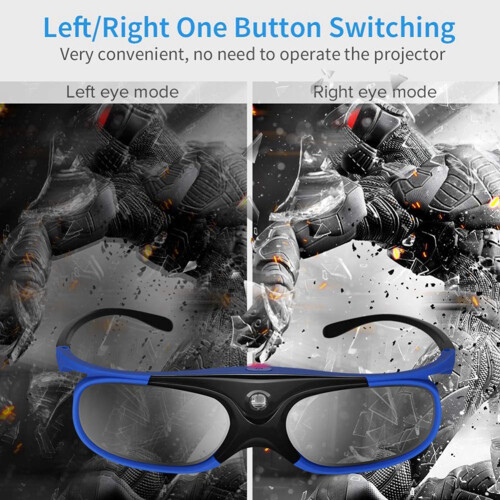 2Pcs Active Shutter Eyewear DLP-Link 3D Glasses USB Rechargeable for DLP LINK Projectors for  W1070 W700 Project 1