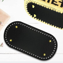 6 Pack PU Leather Bag Bottom Oval Wallet Bottom for Crochet Bag Bottom Crochet Bag Stud Bottom (25X12cm, 6 Colors)
