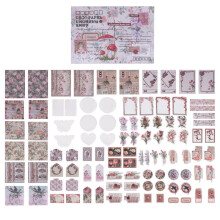 100Pcs Vintage Scrapbooking Sticker for Junk Journal Art Aesthetic Embellishment DIY Collage Album Picture Frames A