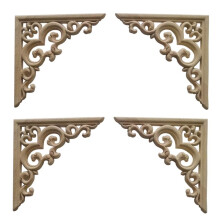 4 STUKS Ongeverfd Houten Lijstwerk Decal Europese Hout Applicaties voor Meubels Kast Bloem Houtsnijwerk Decoratieve 12Cm