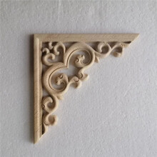 4 PeçAs Molduras de Madeira Sem Pintura Decalque Apliques de Madeira Europeia para ArmáRio de MóVeis Flor Escultura em Madeira Decorativa 12 Cm
