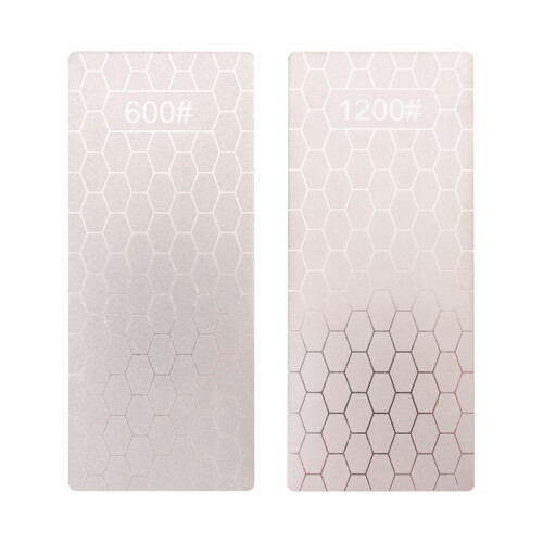 2PCS Diamond Sharpening Stone, Whetstone Honeycomb Surface Diamond Sharpener Plate with Non-Slip Base(600/1200 Grit)