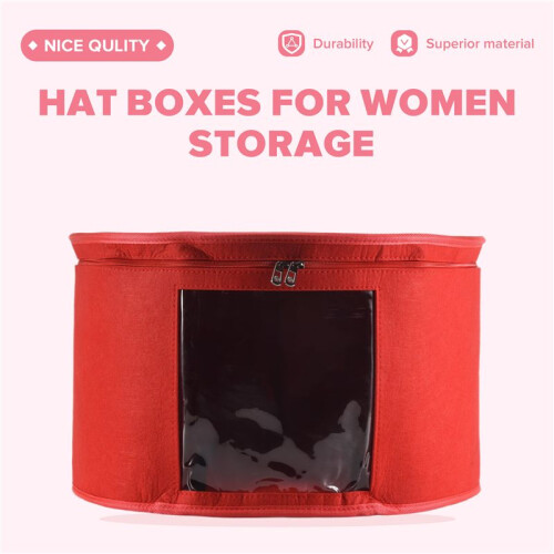 Hat Box Organizer Round Travel Hat Boxes Foldable Hat Storage Bag with Dustproof Lid Large Hat Storage Box Hat Boxes D 1