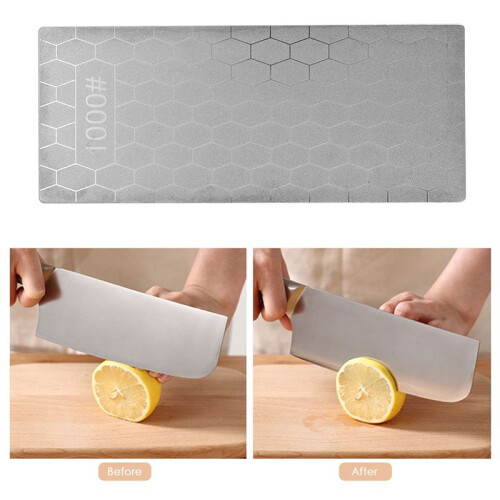 2PCS Diamond Sharpening Stone, Whetstone Honeycomb Surface Diamond Sharpener Plate with Non-Slip Base(400/1000 Grit)
