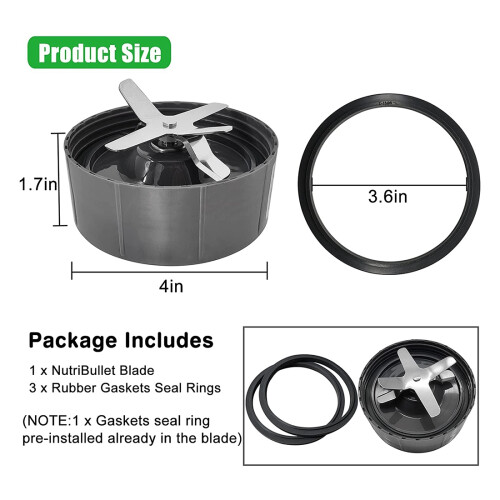 Blade Replacement Part Compatible with Nutribullet Pro 900W/600W Blender Extractor - Include 6 Fins Blade 2