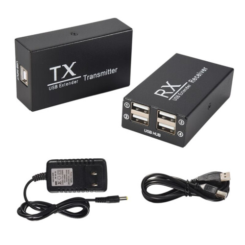 120M USB Extender 4 Port USB1.1 Hub Extender over RJ45 Ethernet USB UTP Extension Transmitter Receiver-US Plug