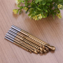 Juego de Brocas de Sierra de Titanio de 6 Piezas, PerforacióN de Orificio de Broca Dentada HSS, Kit de Brocas de Sierra para Metales de Carpintero de
