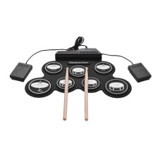 Set di 7 Tamburi Elettrici, Kit di Tamburi Portatili con Tamburi Arrotolabili con Pedali per Tamburi, Regalo per Bambini e Adulti