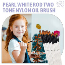 12Pcs Acrylic Paint Brushes Set, Flat Tip Nylon Hair Artist Paint Brushes for Acrylic Watercolor Oil Ink Canvas Painting
