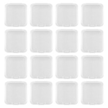 16 Pack Clear Plastic Beads Storage Containers Box with Hinged Lid for Small Items, Diamond, Beads (2.2X2.2X0.79In)