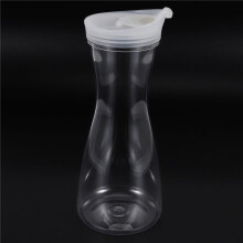 2Pcs 0.6L Plastic Water Carafes with White Flip Tab Lids- Food Grade & Recyclable Shatterproof Pitchers - Juice Jar