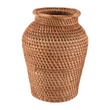Cesta de Vime Vaso de Flores Suspenso Vaso de Flores Cesta de Flores Cesta de Armazenamento Vaso de Vime Cesto de Flores de Tecido RúStico Vaso de