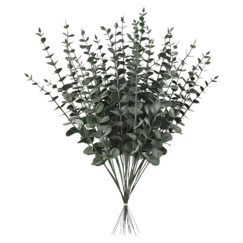 36 Pieces of Eucalyptus Stems Artificial Eucalyptus Leaf Stems True Gray Green Touch Leaf Branches