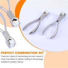 2 Pcs Ring Making Kit Chain Nose Pliers Bending and Wrapping Metal Tool Stainless Steel Ring Bender Ring Bending Tool