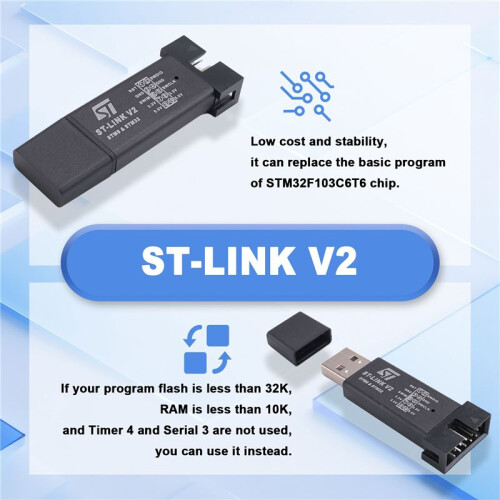 ST-Link V2 Programming Unit Emulator Downloader + 40Pin STM32F103C6T6 ARM STM32 SWD Minimum System Board Micro-USB 2