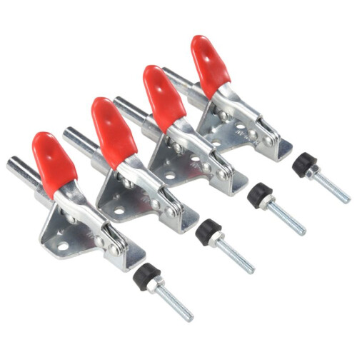 4Pcs GH-301AM 45Kg Toggle Clamp Quick Release Pull Action Vertical/Horizontal Type Clamps Hand Tool for Woodworking