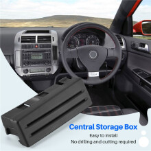 For - 9N 2005 - 2010 LHD Black Card Holder Card Slot Coin Slot Central Storage Box 6Q1858373