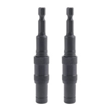 2 Pack Pivoting Bit Tip Holder, Magnetic Screw Drill Tip 1/4inch Hex Shank, Quick Change Locking Bit Holder (Black)