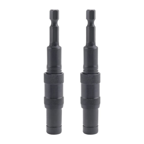 2 Pack Pivoting Bit Tip Holder, Magnetic Screw Drill Tip 1/4inch Hex Shank, Quick Change Locking Bit Holder (Black)