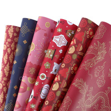 Verpackung Geschenkpapier BläTter Set mit 6, FrüHling Fest Chinesisches Neues Jahr Mach Es Selbst Geschenk Rotes Verpackung Geschenkpapier, 70Cm X