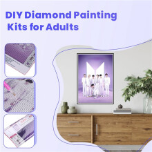 DIY Diamond Painting Kits for Adults,Round Full Drill Crystal Rhinestone Embroidery Arts for Home