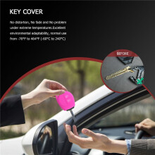 Silicon Car Key Cover for SX4 Swift Grand Vitara Liana Celerio Jimny Key Case Keychain Alarm, Rose Red
