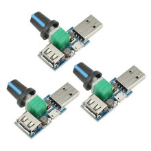 3 PçS 5 W Ventilador USB Velocidade Do Volume Do Ar MóDulo Governador Stepless Controlador de Velocidade USB  5V USB Entrada Masculina DC4-12V um