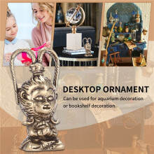 Copper Monkey King Figurine Sun Wukong Statue Decor Fish Tank Ornaments Housewarming Home Decor Car Decoration Tea Pet