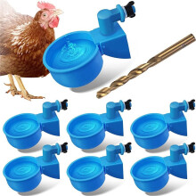 Chicken Waterer Larger Automatic Chicken Waterer Cups DIY Poultry Chicken Waterer Kit 5 Gallon for Chicken, Duck 12 Pcs