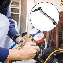 Hvac Service Wrench Air Conditioner Valve Ratchet Wrench (1/4Inch, 3/8Inch, 3/16Inch, 5/16Inch) with Hex Bit Adapter