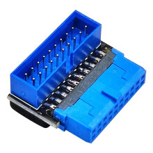 Adaptateur D'En-TêTe USB USB3.2 GEN1 19Pin/20Pin Socket Convertisseur de Coude de Direction à 90 DegréS Bricolage Carte MèRe de Bureau B