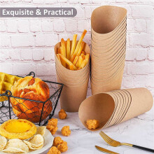100 StüCk Pommes-Halter-Becher 14 Unzen Einweg-Party-BackzubehöR zum Mitnehmen, Papier-Popcorn-Boxen,