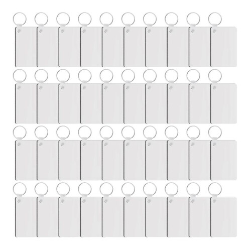 40 Pack Sublimation Keychain Blank Double Sided Heat Transfer Blank  Blank Board Key Ring Blank Sublimation DIY