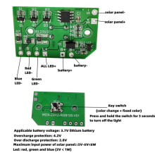 Solar Light Circuit Board 3.7V  Solar Lawn Lamp Controller Lithium Battery RGB Changing Solar Lamp Circuit Board