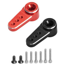 2Pcs Metal 15T Servo Arm Servo Horn Fit ES08MA II Servo for Axial SCX24 1/24 RC Crawler Car Parts,Red + Black