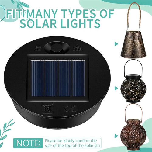 12 Pack Replacement Solar Light Parts Solar Light Replacement Tops Waterproof LED Solar Panel Lantern Lid Light Outdoor 2