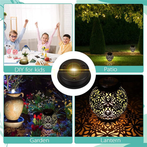 12 Pack Replacement Solar Light Parts Solar Light Replacement Tops Waterproof LED Solar Panel Lantern Lid Light Outdoor