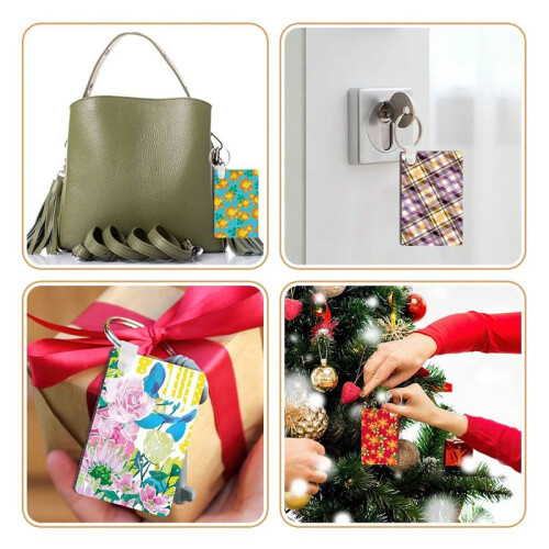 40 Pack Sublimation Keychain Blank Double Sided Heat Transfer Blank  Blank Board Key Ring Blank Sublimation DIY 2
