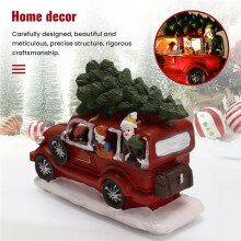 DéCorations de NoëL Ornements de Camion Transport de Sapin de NoëL Voiture Glowin Village de NoëL pour Enfants DéCoration D'IntéRieur