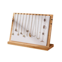 Bambus-Schmuck-Display-Board Kettenhalter 32x22x10cm Samt-Props