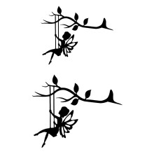 Weatherproof Metal Fairy Branch Swing