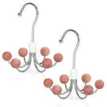 Hoodie Hangers 2-Pack with 6 Balls, 360Swivel Purse Hanger, Scarf Hanger, Closet Hooks, Handbag Organizer, Bra Hanger