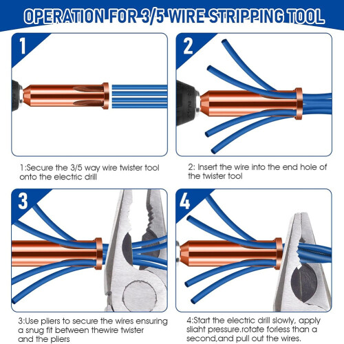 Universal Wire Twisting Tool Cable Stripper & Wire Twisting Tool for Stripping & Twisting Cables, Driven By Drill 2