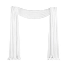 Wedding Arch Draping Fabric 1 Panel 29.5Inch X 19.6Ft White Sheer Chiffon Curtain Drapes for Wedding Ceremony