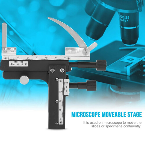 Microscope Mechanical Stage, Mechanical Stage Microscope, Professional Attachable Mechanical Stage Caliper with Scale 1