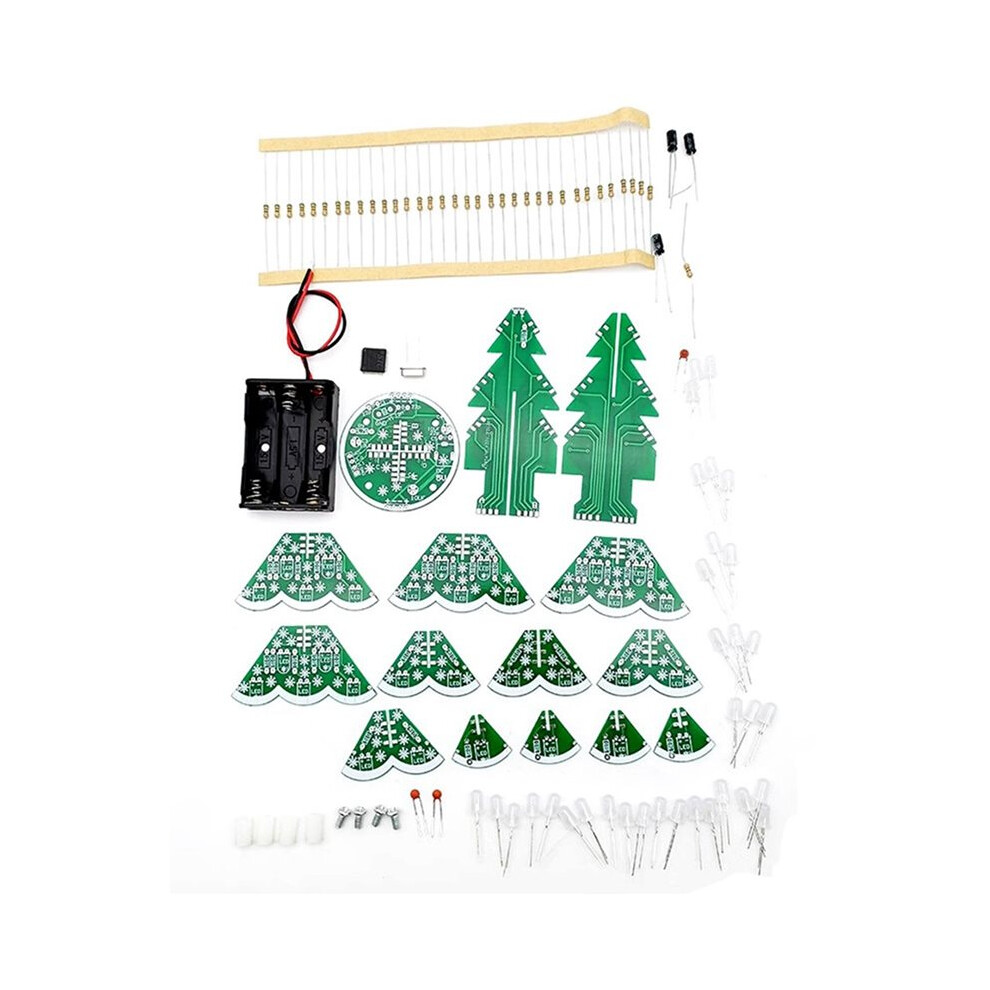 3D Stereo Christmas Tree Led Diy Kit Led Flash Circuit Kit For Electronics Soldering Practice Learning Red/Green/Yellow 4711675178388