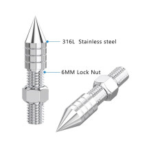 1 Pcs Stainless Steel Speaker Spikes Hifi Audio AMP Subwoofer Isolation Stand Foot Cone Adjustable Height M6
